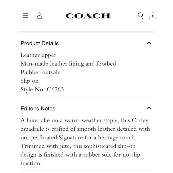 Coach Carley Leather Espadrilles Loafer Slip On Style C6763 Tangerine Sz 11 - Picture 12 of 14